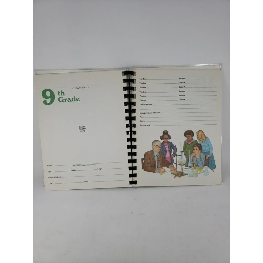 School Years Memory Album Vintage 1978 Unused No Writing Spiral Bound Pockets